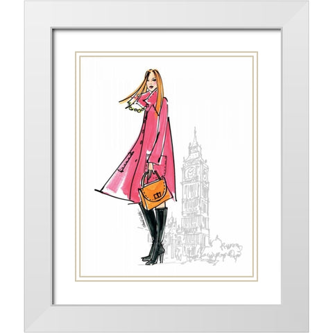 Colorful Fashion I - London White Modern Wood Framed Art Print with Double Matting by Tavoletti, Anne