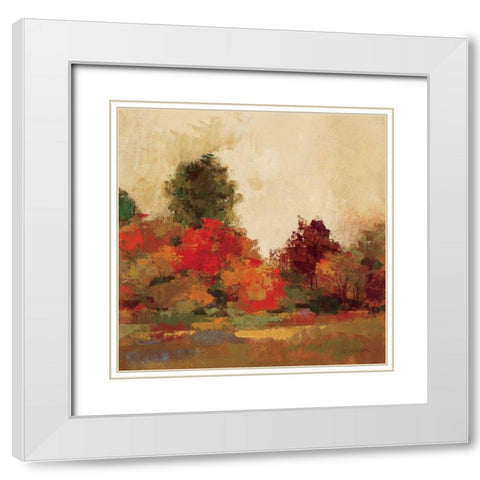 Fall Forest III White Modern Wood Framed Art Print with Double Matting by Vassileva, Silvia