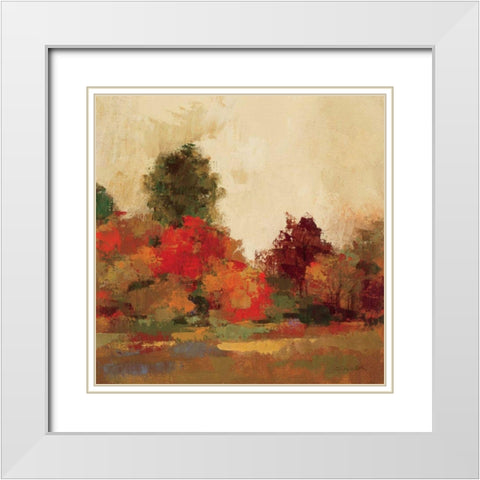 Fall Forest III White Modern Wood Framed Art Print with Double Matting by Vassileva, Silvia
