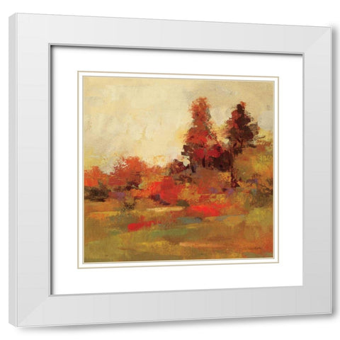Fall Forest IV White Modern Wood Framed Art Print with Double Matting by Vassileva, Silvia