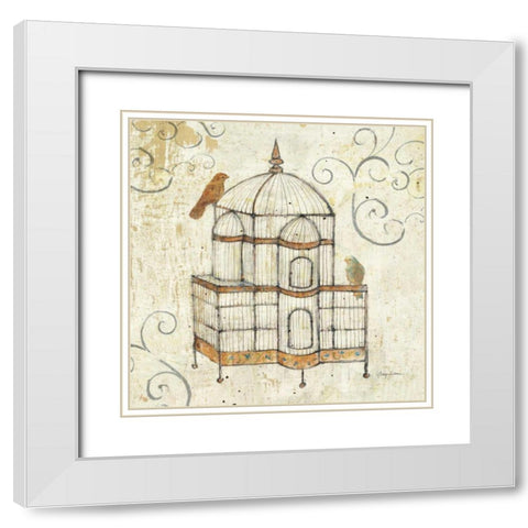 Bird Cage I White Modern Wood Framed Art Print with Double Matting by Tillmon, Avery