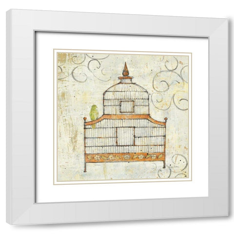 Bird Cage III White Modern Wood Framed Art Print with Double Matting by Tillmon, Avery