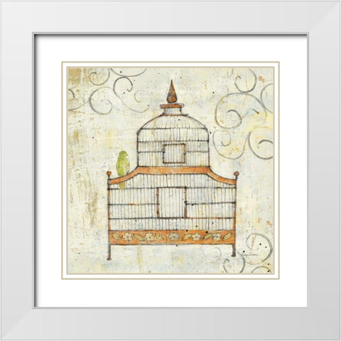 Bird Cage III White Modern Wood Framed Art Print with Double Matting by Tillmon, Avery