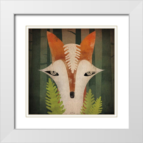 Fern Fox White Modern Wood Framed Art Print with Double Matting by Fowler, Ryan