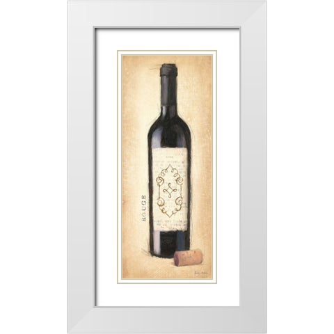 Vintage Rouge Bottle White Modern Wood Framed Art Print with Double Matting by Adams, Emily