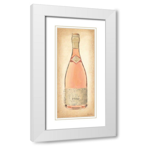 Sparkling Rose Bottle White Modern Wood Framed Art Print with Double Matting by Adams, Emily