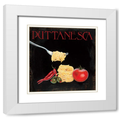Italian Cuisine I White Modern Wood Framed Art Print with Double Matting by Fabiano, Marco