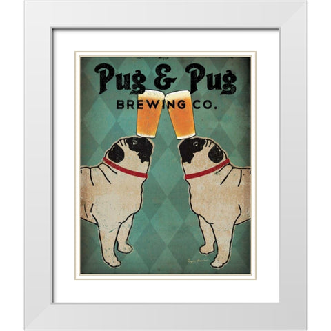 Pug and Pug Brewing White Modern Wood Framed Art Print with Double Matting by Fowler, Ryan