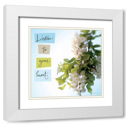 Listen to Your Heart White Modern Wood Framed Art Print with Double Matting by Schlabach, Sue