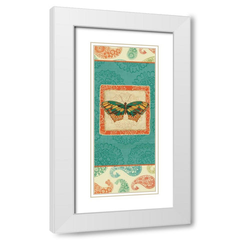 Folk Floral V White Modern Wood Framed Art Print with Double Matting by Brissonnet, Daphne