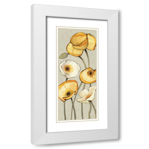 Jaune Gris Panel I White Modern Wood Framed Art Print with Double Matting by Novak, Shirley
