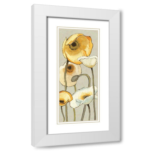 Jaune Gris Panel II White Modern Wood Framed Art Print with Double Matting by Novak, Shirley