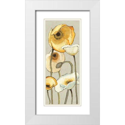 Jaune Gris Panel II White Modern Wood Framed Art Print with Double Matting by Novak, Shirley