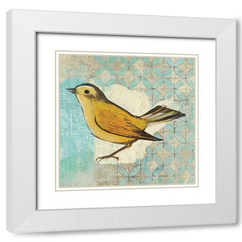 Wilsons Warbler II White Modern Wood Framed Art Print with Double Matting by Lovell, Kathrine