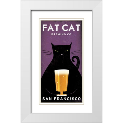 Cat Brewing White Modern Wood Framed Art Print with Double Matting by Fowler, Ryan