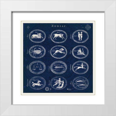 Blueprint Zodiac White Modern Wood Framed Art Print with Double Matting by Schlabach, Sue