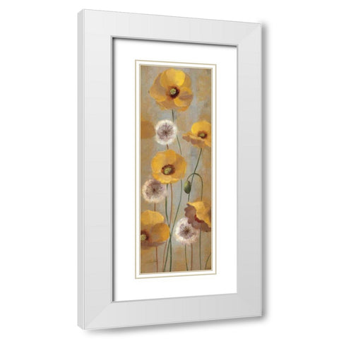 Spring Poppies I White Modern Wood Framed Art Print with Double Matting by Vassileva, Silvia