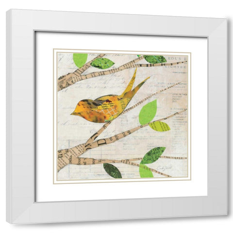 Birds in Spring  II Square White Modern Wood Framed Art Print with Double Matting by Prahl, Courtney