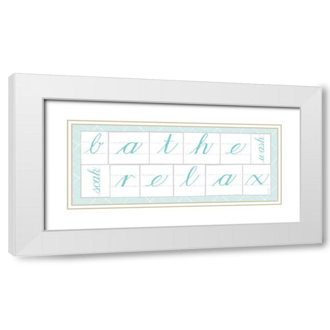 Bathe Relax Blue White Modern Wood Framed Art Print with Double Matting by Schlabach, Sue