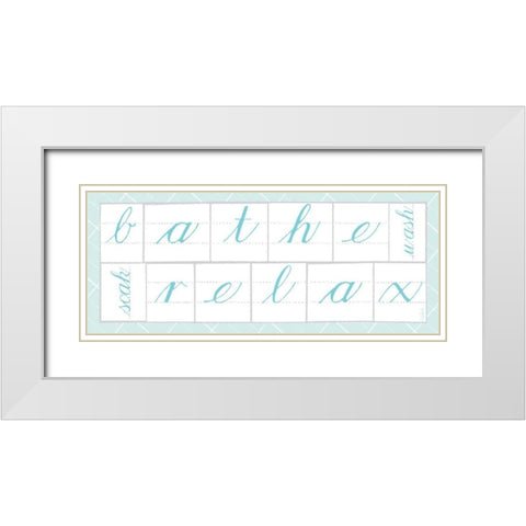 Bathe Relax Blue White Modern Wood Framed Art Print with Double Matting by Schlabach, Sue