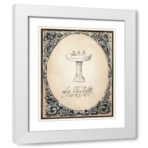 Le Petit Spa II White Modern Wood Framed Art Print with Double Matting by Adams, Emily