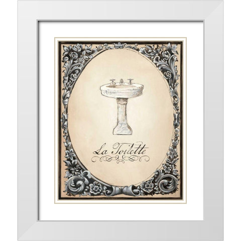 Le Petit Spa II White Modern Wood Framed Art Print with Double Matting by Adams, Emily