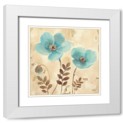 Poppies Three I White Modern Wood Framed Art Print with Double Matting by Hristova, Albena