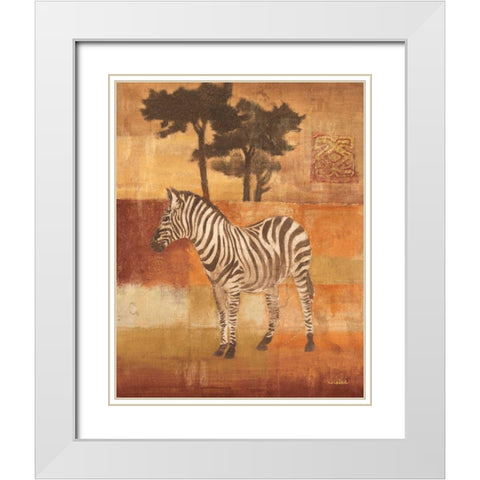 Animals on Safari II White Modern Wood Framed Art Print with Double Matting by Hristova, Albena