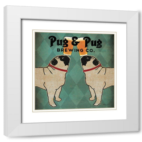 Pug and Pug Brewing Square White Modern Wood Framed Art Print with Double Matting by Fowler, Ryan