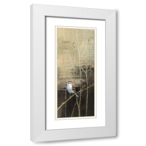Sparrows at Dusk I White Modern Wood Framed Art Print with Double Matting by Tillmon, Avery