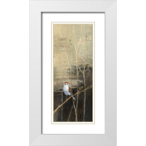 Sparrows at Dusk I White Modern Wood Framed Art Print with Double Matting by Tillmon, Avery