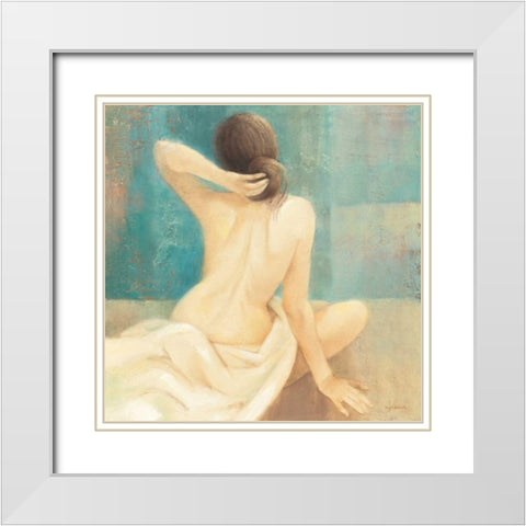 Thoughtfulness I White Modern Wood Framed Art Print with Double Matting by Hristova, Albena