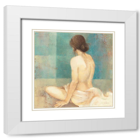 Thoughtfulness II White Modern Wood Framed Art Print with Double Matting by Hristova, Albena