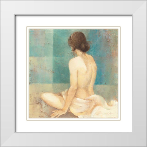 Thoughtfulness II White Modern Wood Framed Art Print with Double Matting by Hristova, Albena