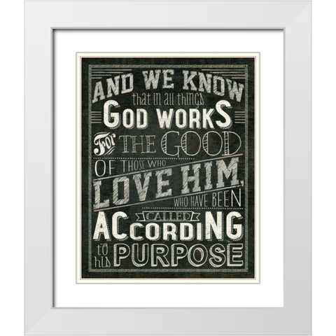 Holy Words I White Modern Wood Framed Art Print with Double Matting by Pela Studio