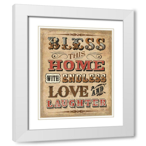 Blessed I White Modern Wood Framed Art Print with Double Matting by Pela Studio