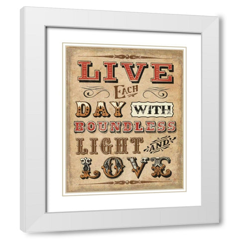 Blessed II White Modern Wood Framed Art Print with Double Matting by Pela Studio