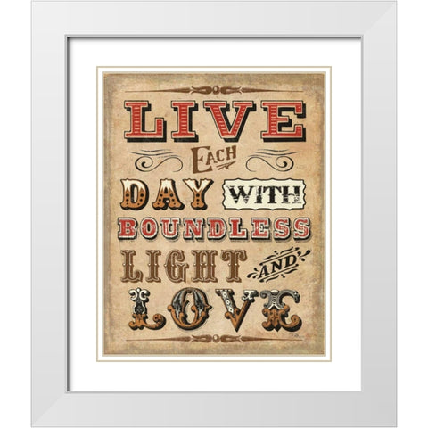 Blessed II White Modern Wood Framed Art Print with Double Matting by Pela Studio
