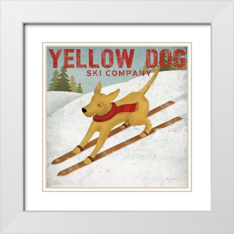 Yellow Dog Ski Co White Modern Wood Framed Art Print with Double Matting by Fowler, Ryan