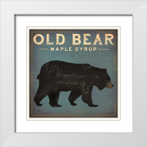 Old Bear White Modern Wood Framed Art Print with Double Matting by Fowler, Ryan