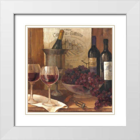 Vintage Wine Crop White Modern Wood Framed Art Print with Double Matting by Hristova, Albena