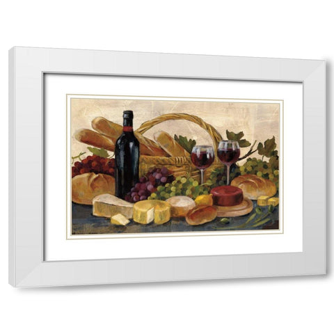 Tuscan Evening Wine Crop White Modern Wood Framed Art Print with Double Matting by Vassileva, Silvia