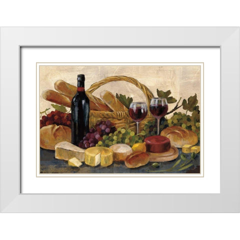 Tuscan Evening Wine Crop White Modern Wood Framed Art Print with Double Matting by Vassileva, Silvia