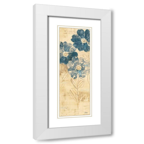 Daisy Trio I White Modern Wood Framed Art Print with Double Matting by Hristova, Albena