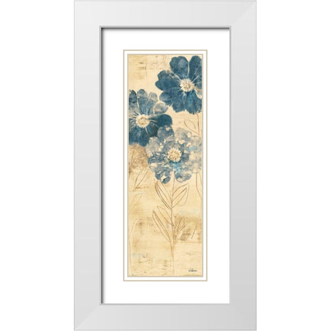 Daisy Trio I White Modern Wood Framed Art Print with Double Matting by Hristova, Albena