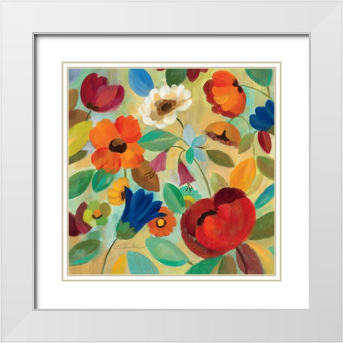 Summer Floral IV White Modern Wood Framed Art Print with Double Matting by Vassileva, Silvia