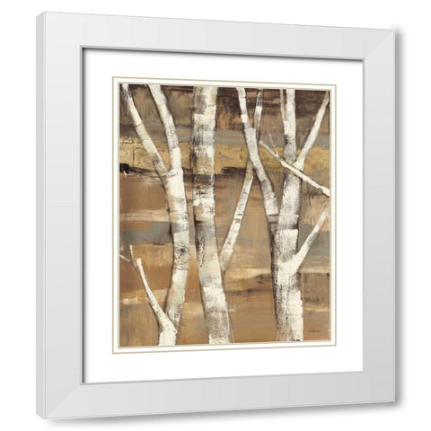 Wandering Through the Birches I White Modern Wood Framed Art Print with Double Matting by Hristova, Albena