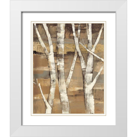 Wandering Through the Birches I White Modern Wood Framed Art Print with Double Matting by Hristova, Albena