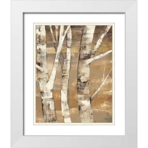 Wandering Through the Birches II White Modern Wood Framed Art Print with Double Matting by Hristova, Albena