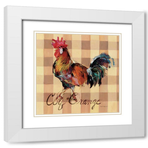 Coq Orange White Modern Wood Framed Art Print with Double Matting by Hageman, Marilyn